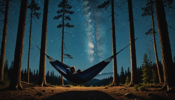 Dormir sous les étoiles dans un hamak suspendu