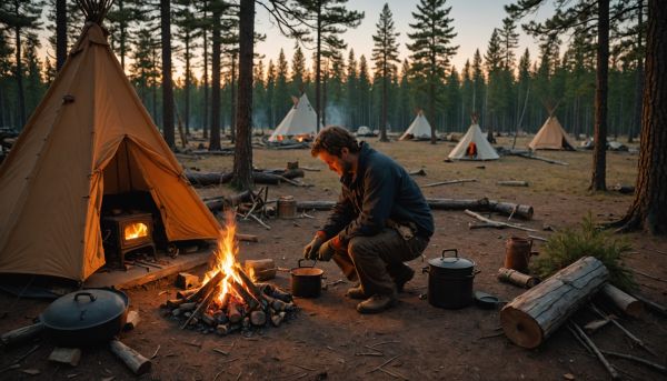 Préparer un réchaud à bois pour un bivouac pur